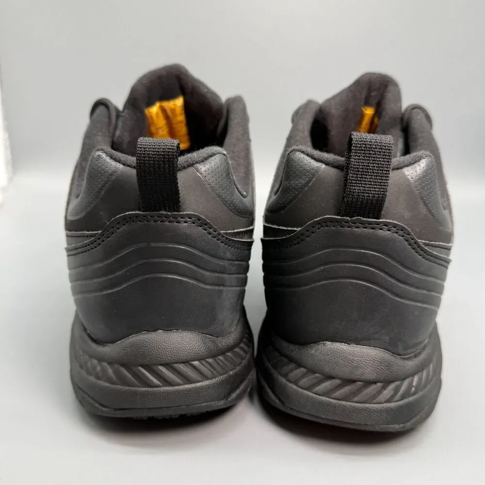 Skechers Work Dighton Men's Size 13 Black Leather Sneakers Lace-Up Low Top Shoes